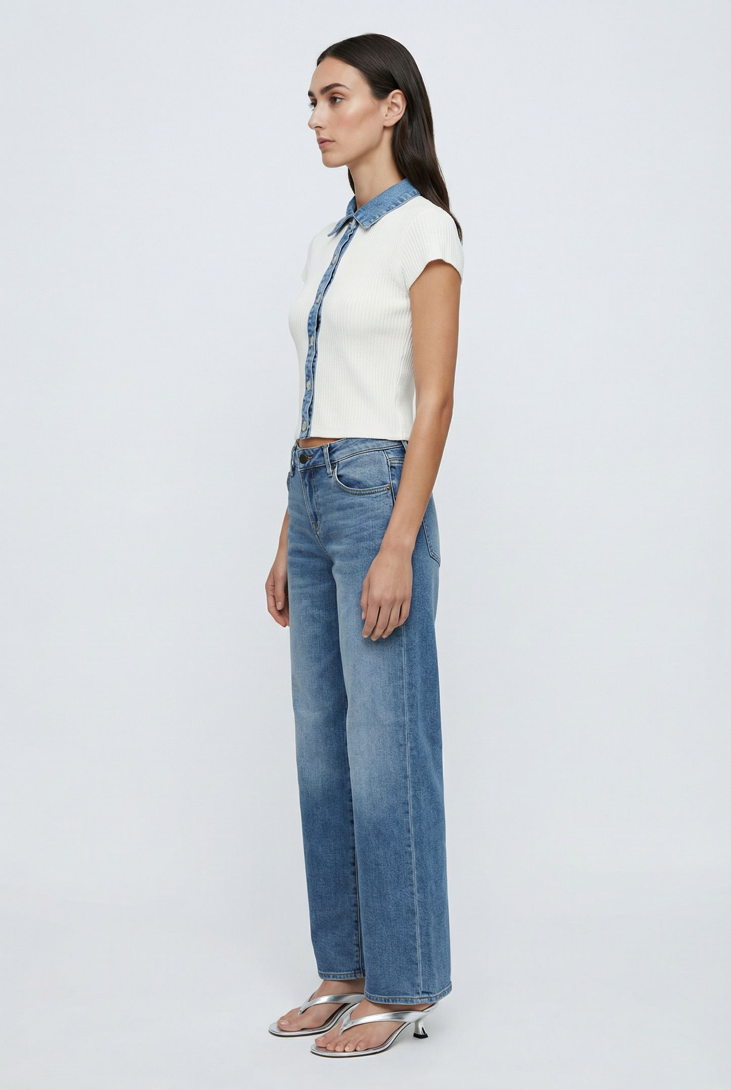 Elodie Denim Contrast Sweater