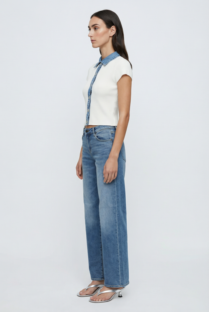 Elodie Denim Contrast Sweater