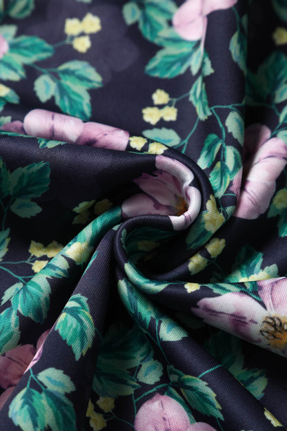 Annie Purple Floral Swing Dress
