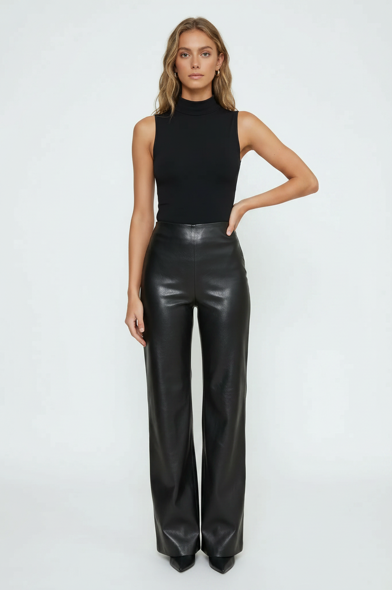 Faux Leather Wide Leg Pant