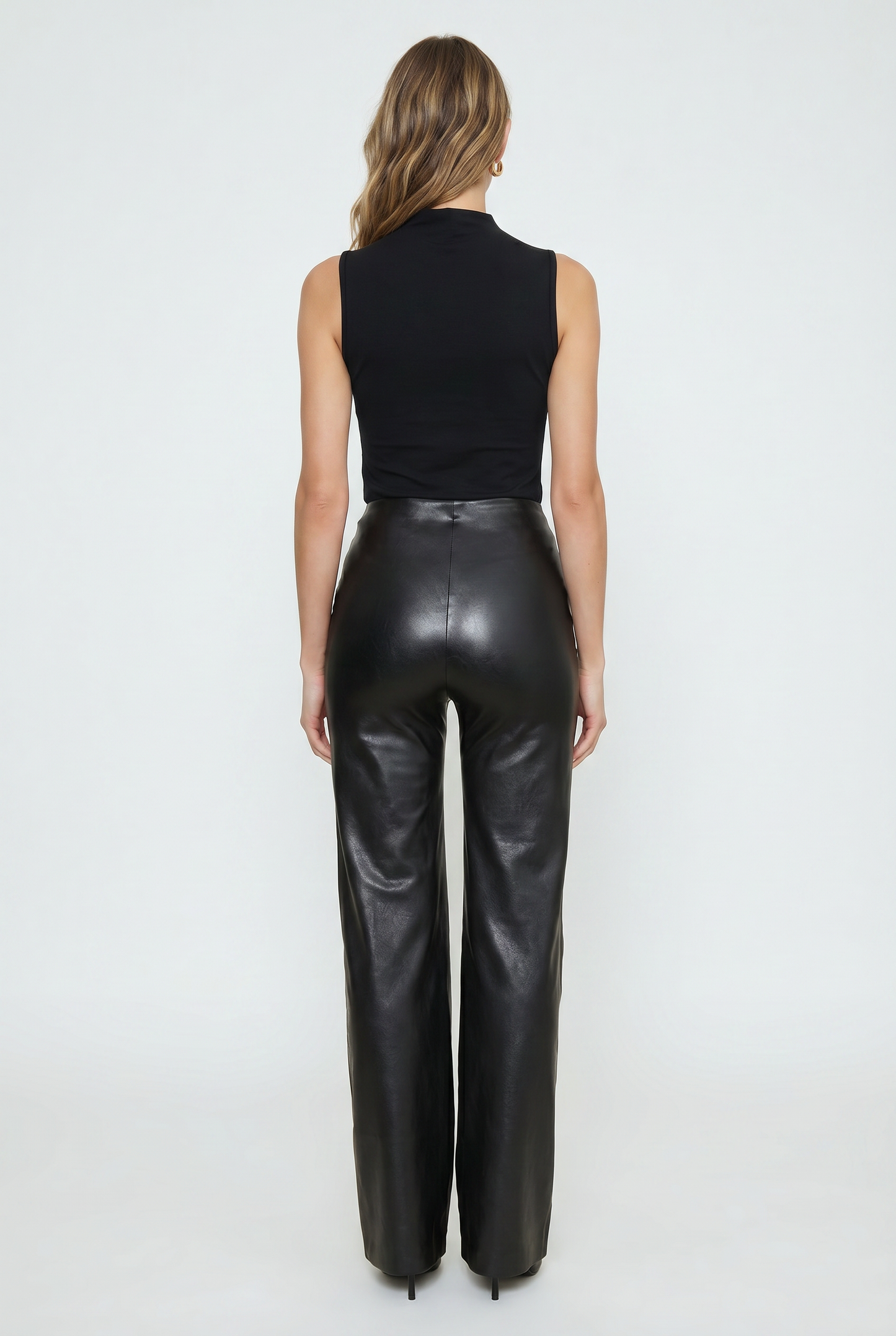 Faux Leather Wide Leg Pant