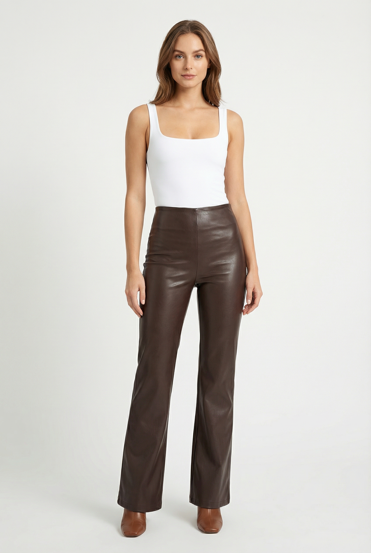 Faux Leather Wide Leg Pant