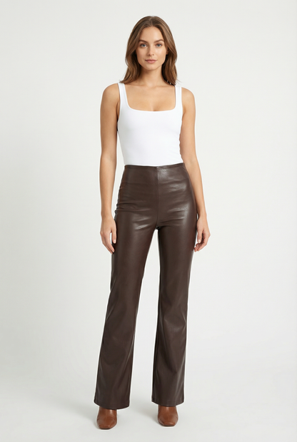 Faux Leather Wide Leg Pant