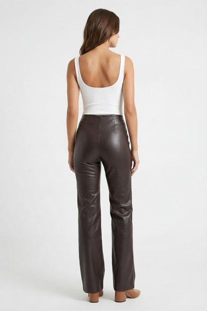 Faux Leather Wide Leg Pant