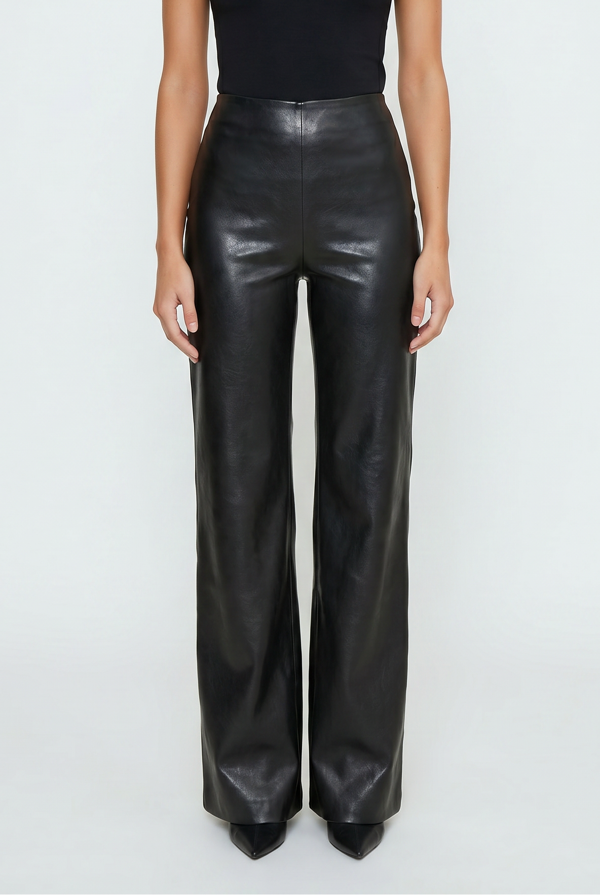 Faux Leather Wide Leg Pant