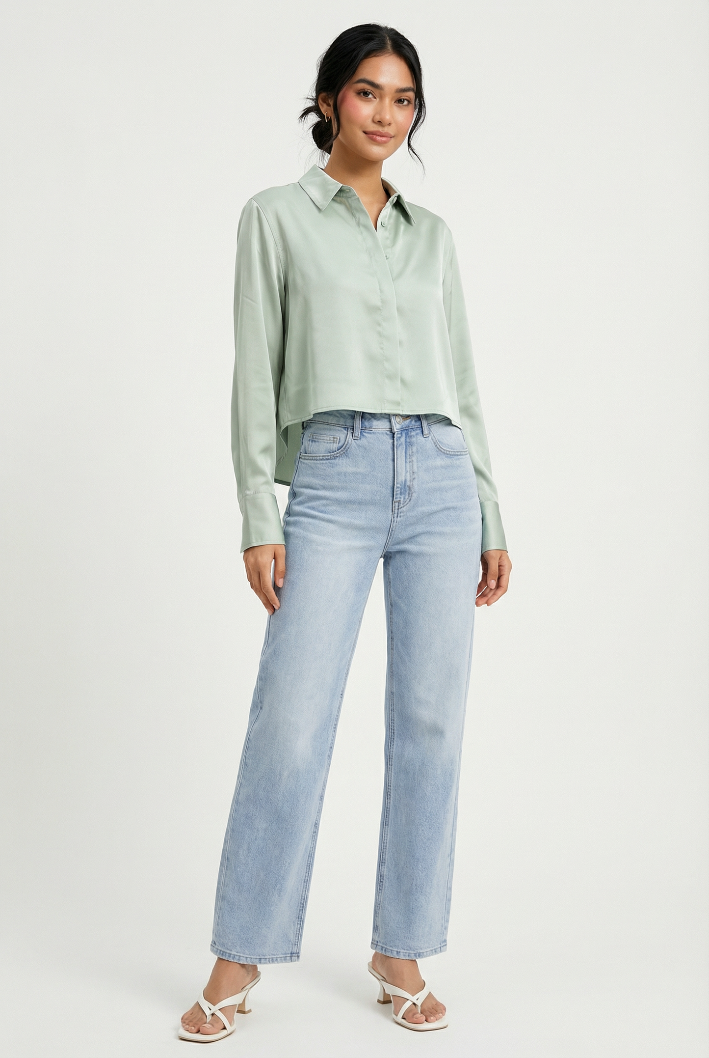 High Low Satin Shirt