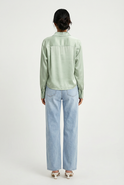 High Low Satin Shirt