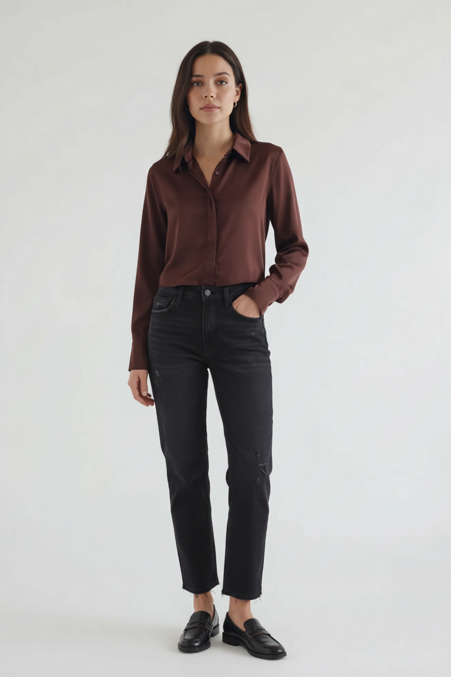 High Low Satin Shirt