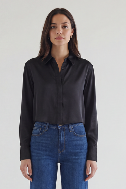 High Low Satin Shirt