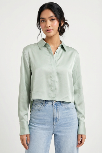 High Low Satin Shirt