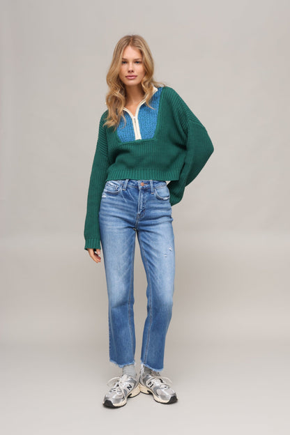 High Rise Crop Straight