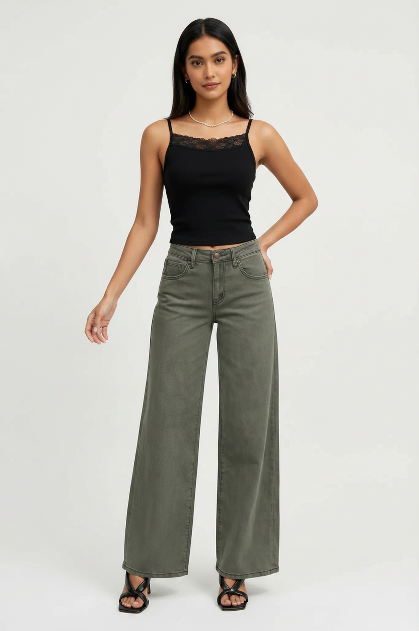 High Rise Wide Leg Vintage Wash