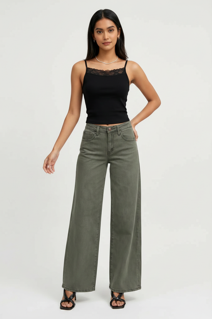 High Rise Wide Leg Vintage Wash