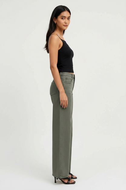 High Rise Wide Leg Vintage Wash
