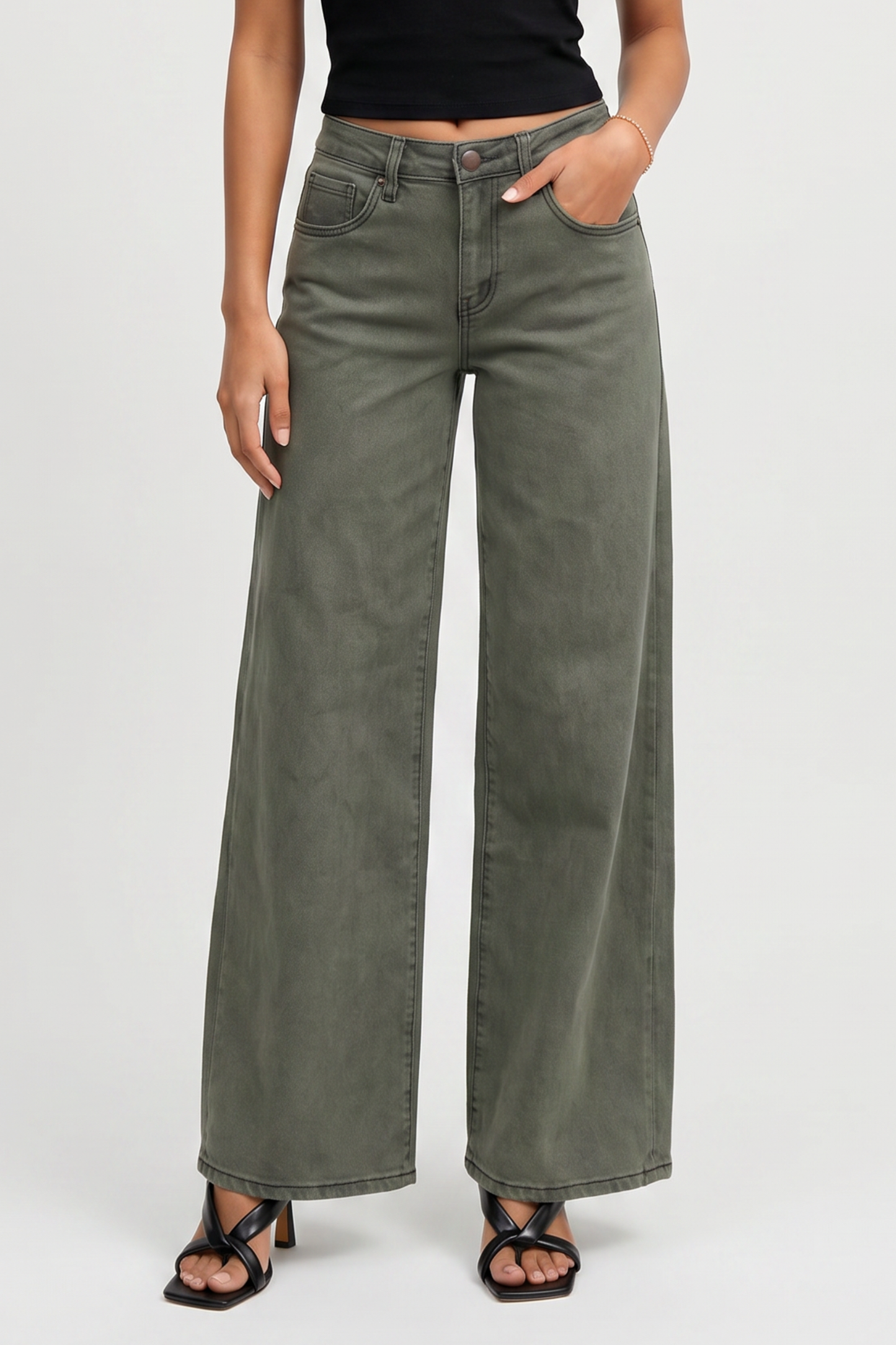 High Rise Wide Leg Vintage Wash