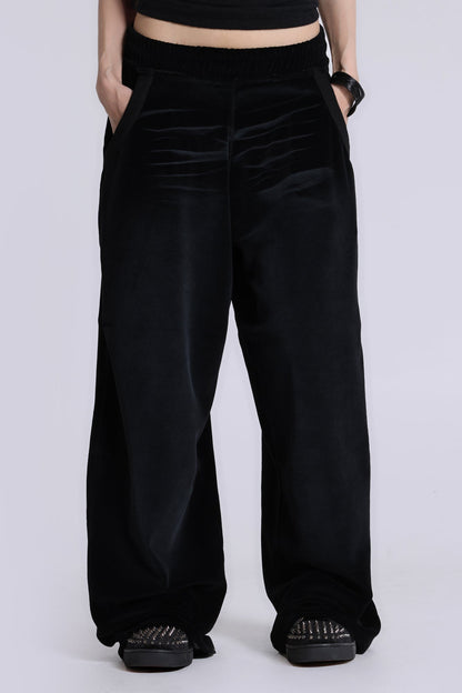 Denim Wash Velour Monster Joggers