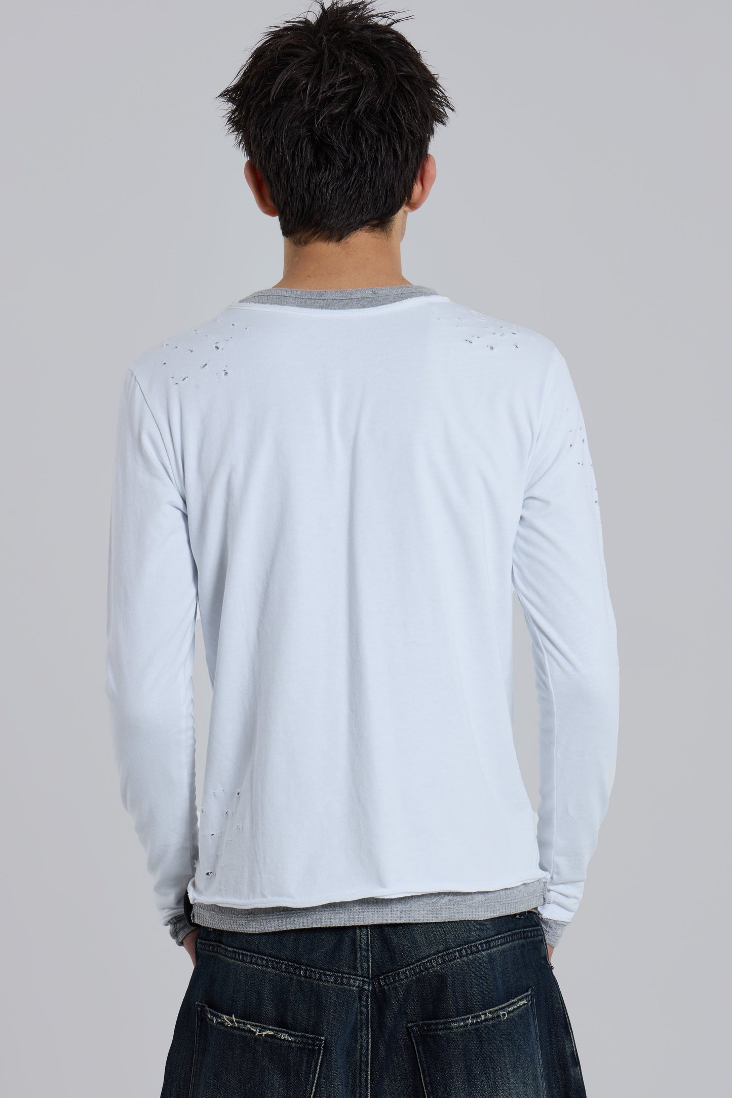 Distressed Double-Layered Waffle Top
