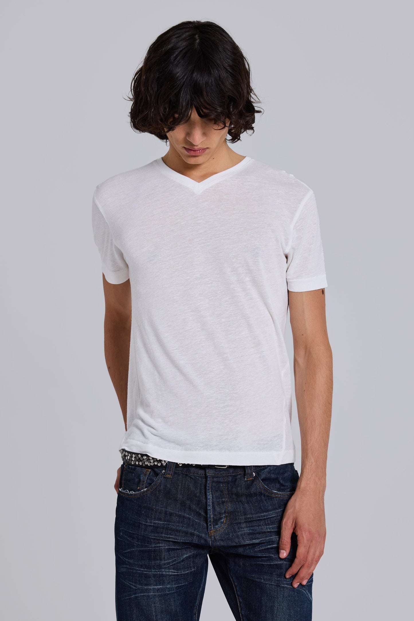 Linen V-Neck T-Shirt