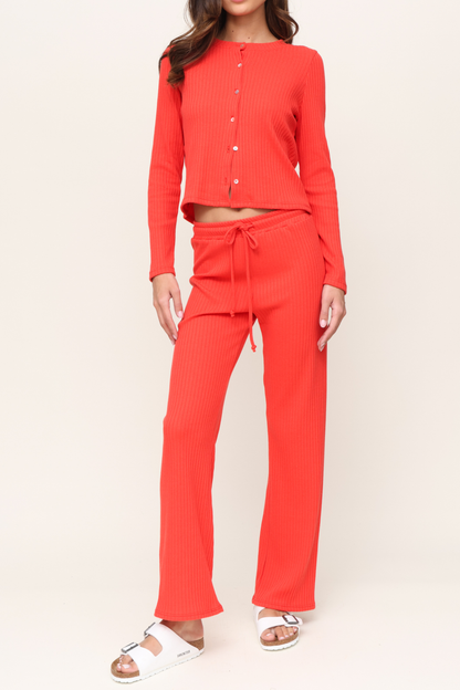 Lazy Day Rib Wide Leg Pant