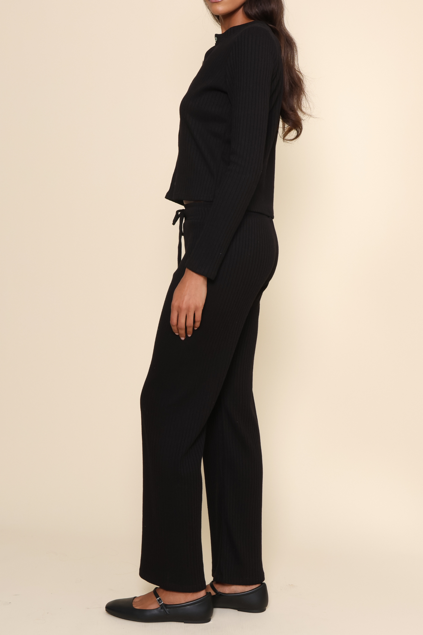 Lazy Day Rib Wide Leg Pant