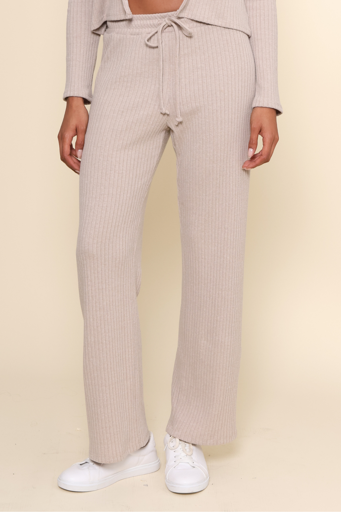 Lazy Day Rib Wide Leg Pant