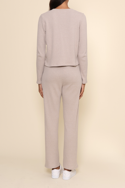 Lazy Day Rib Wide Leg Pant