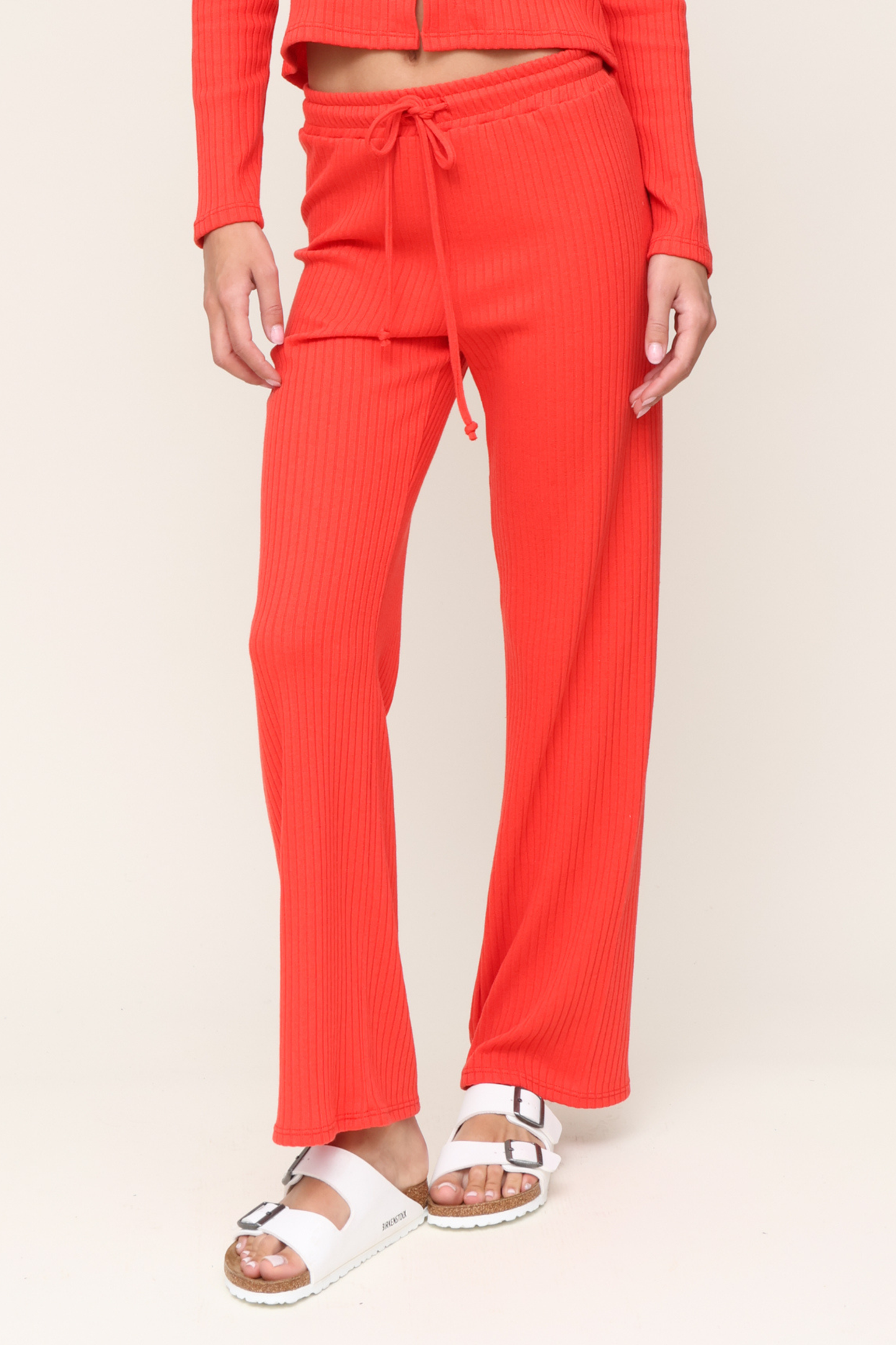 Lazy Day Rib Wide Leg Pant