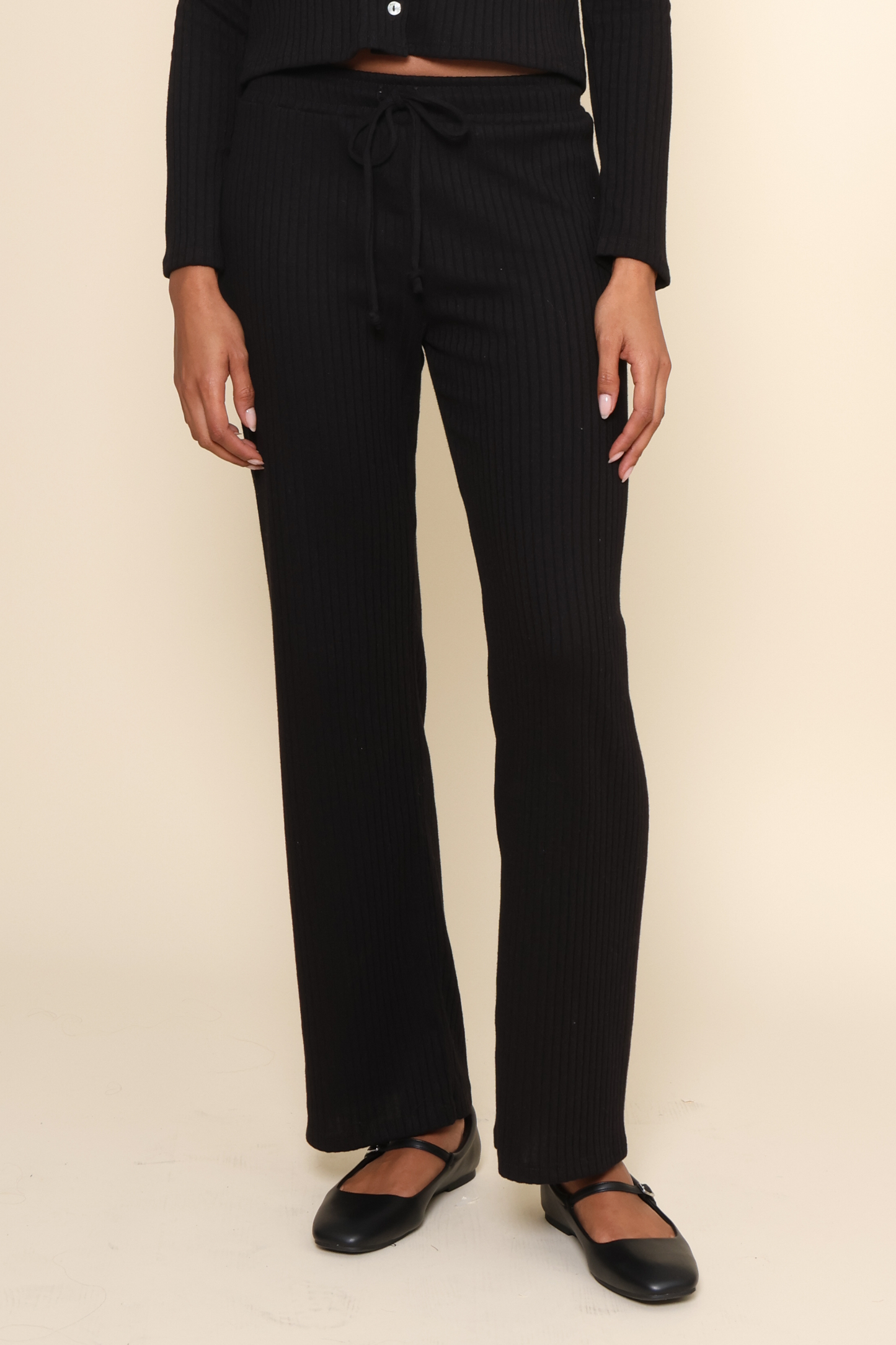 Lazy Day Rib Wide Leg Pant