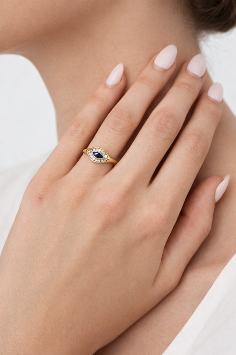 Lili Sapphire Evil Eye Ring