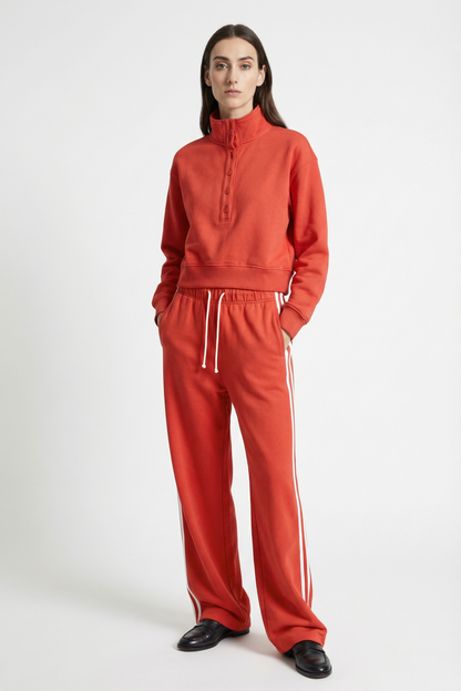 Line Up Button Henley Sweatshirt