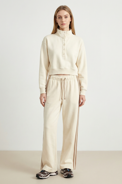 Line Up Button Henley Sweatshirt
