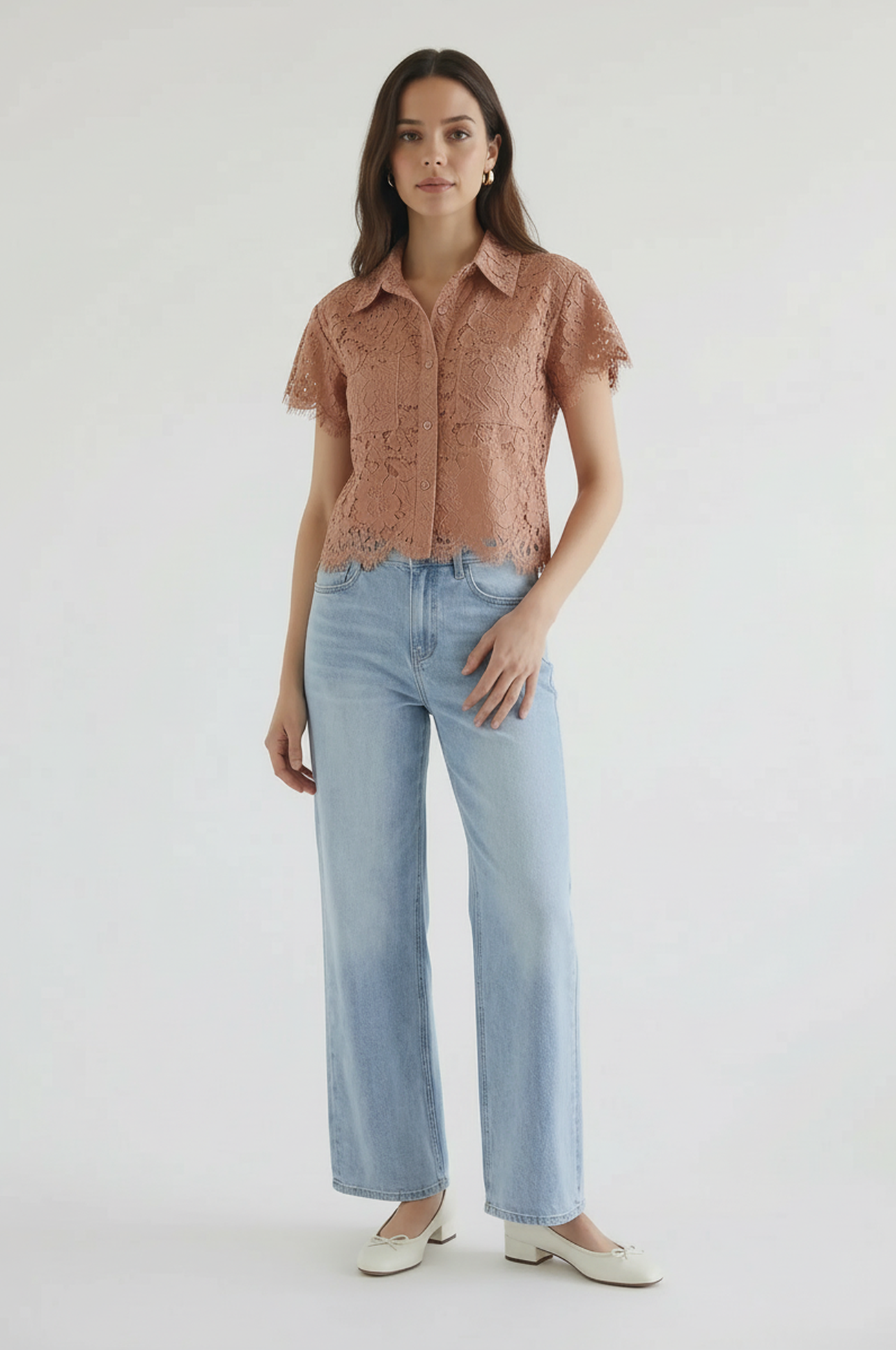 Lizzie Lace Short Sleeve Top