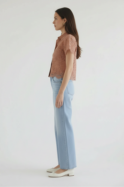 Lizzie Lace Short Sleeve Top