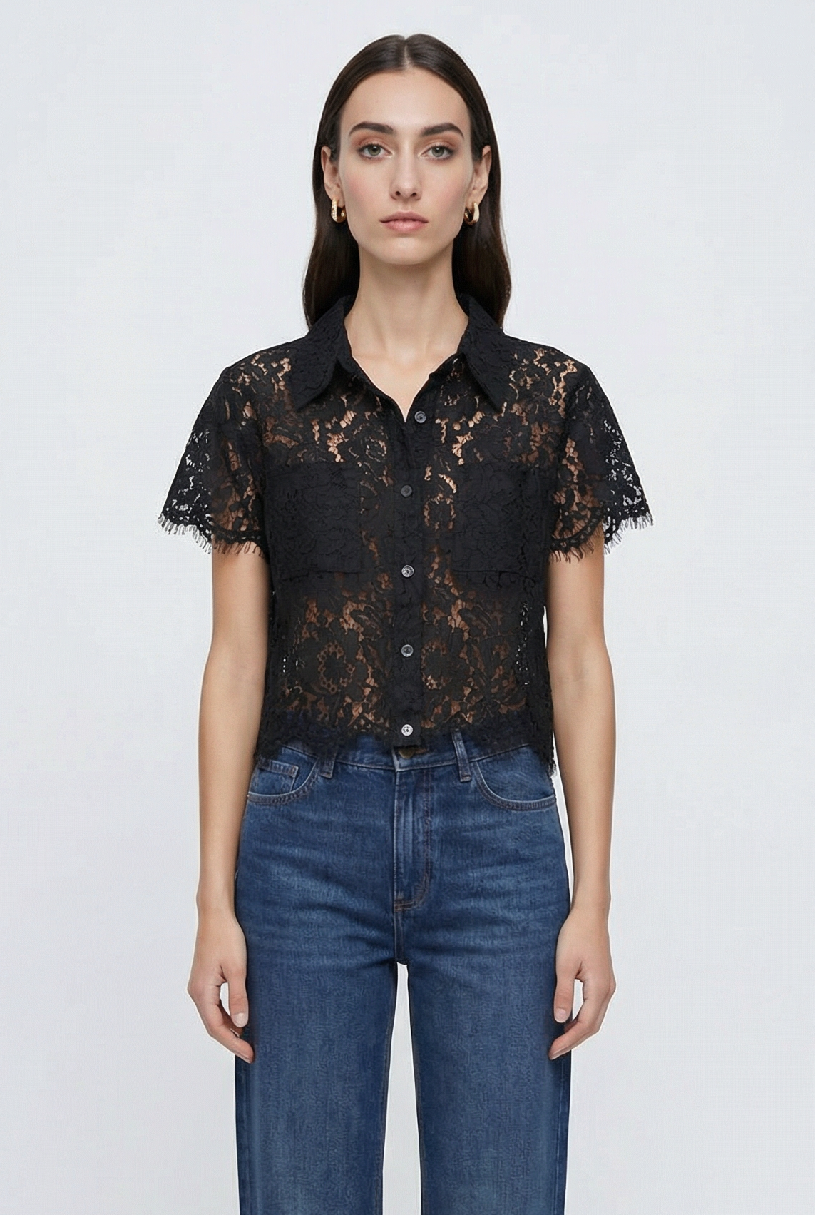 Lizzie Lace Short Sleeve Top