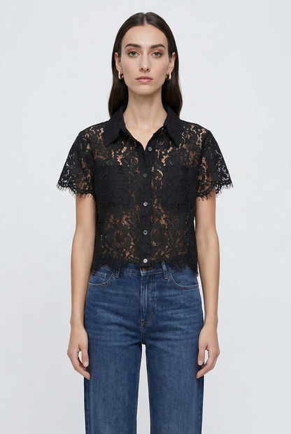 Lizzie Lace Short Sleeve Top