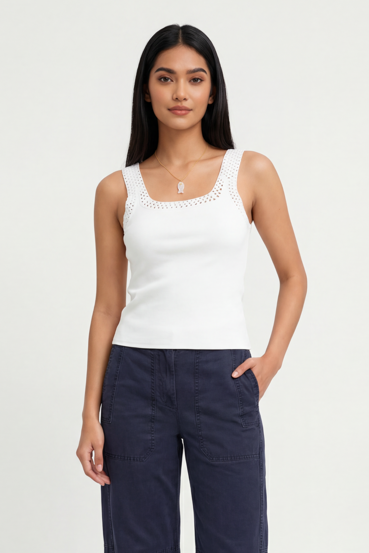 Louisa Crochet Trim Tank Top