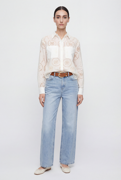 Luna Eyelet Button Down