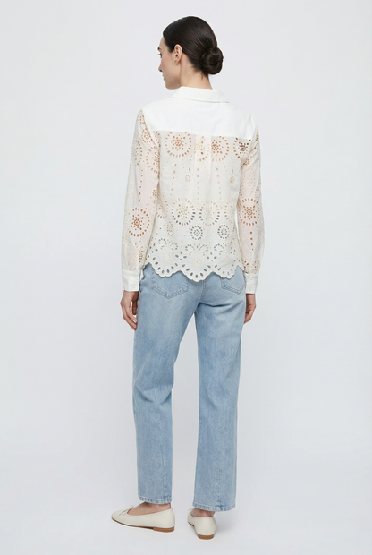 Luna Eyelet Button Down