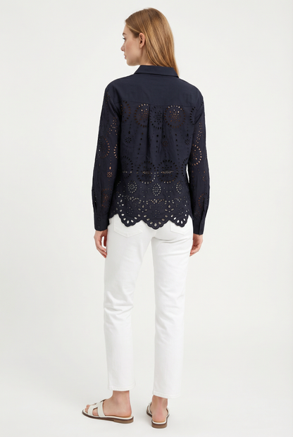 Luna Eyelet Button Down