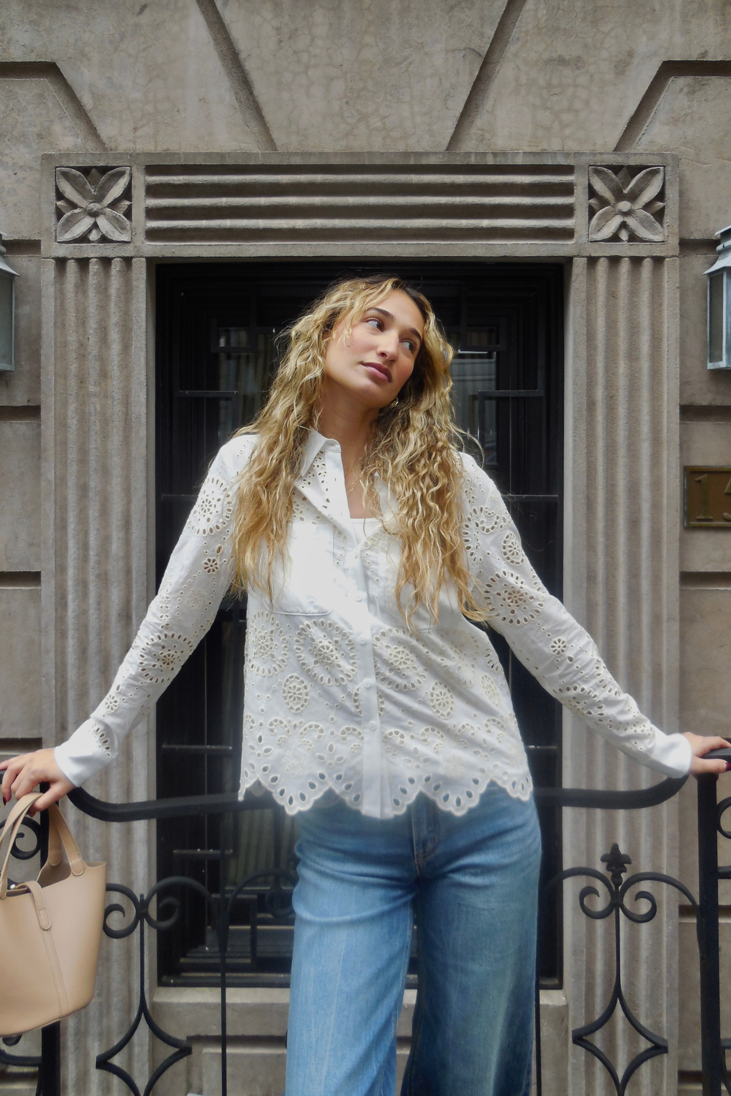 Luna Eyelet Button Down
