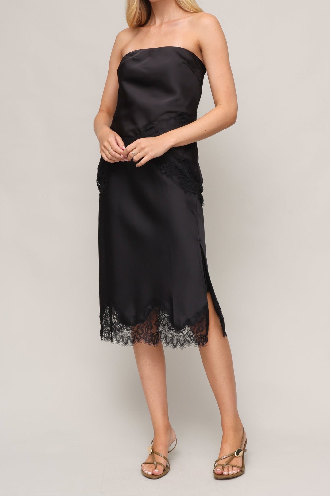 Luna Lace Trim Slip Skirt