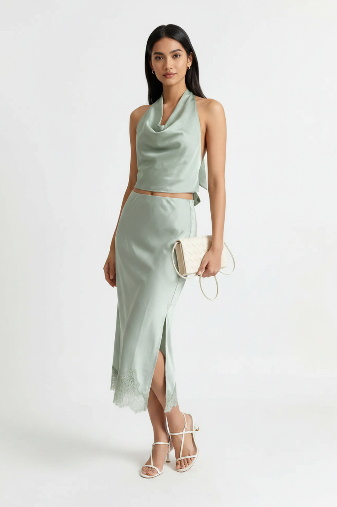 Luna Lace Trim Slip Skirt