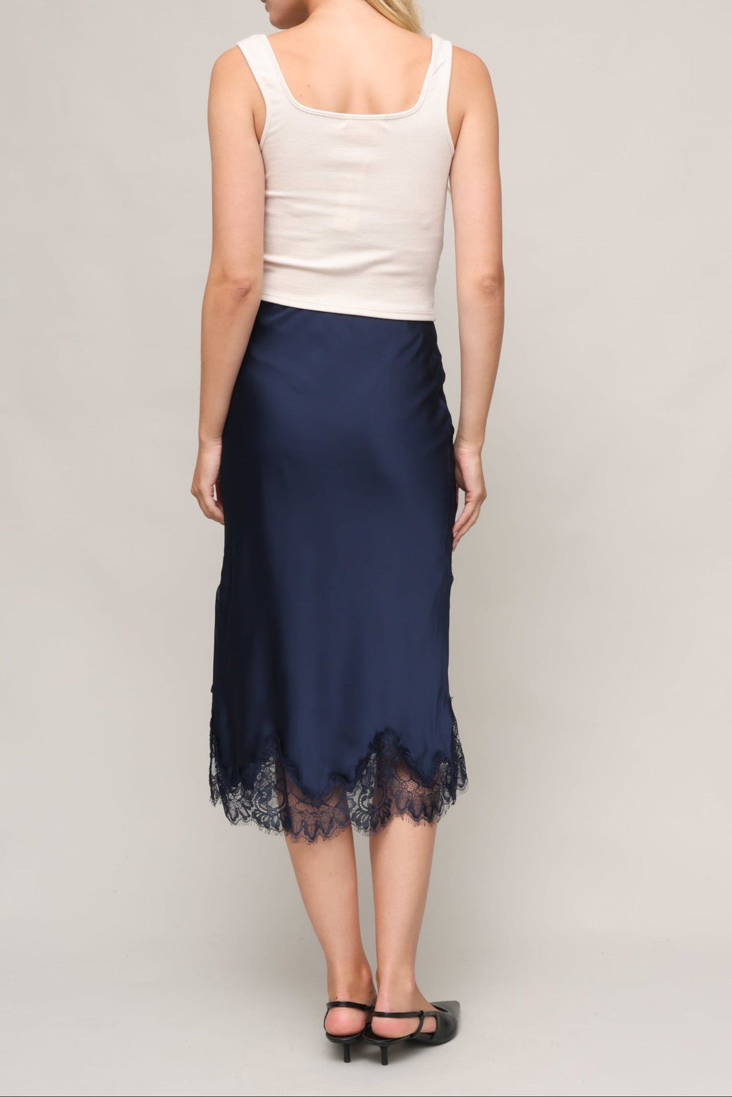 Luna Lace Trim Slip Skirt
