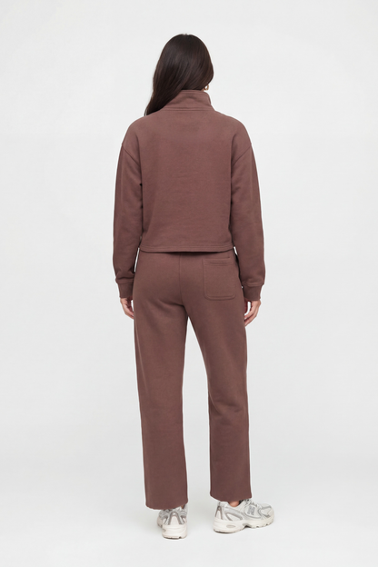 Luxe Raw Edge Zip Sweatshirt