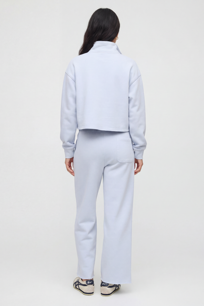 Luxe Raw Edge Zip Sweatshirt