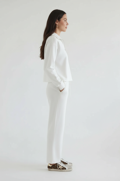 Luxe Raw Edge Zip Sweatshirt