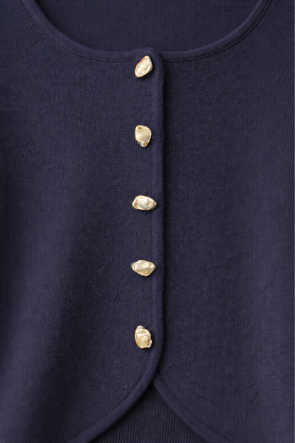Macie Button Knit Top
