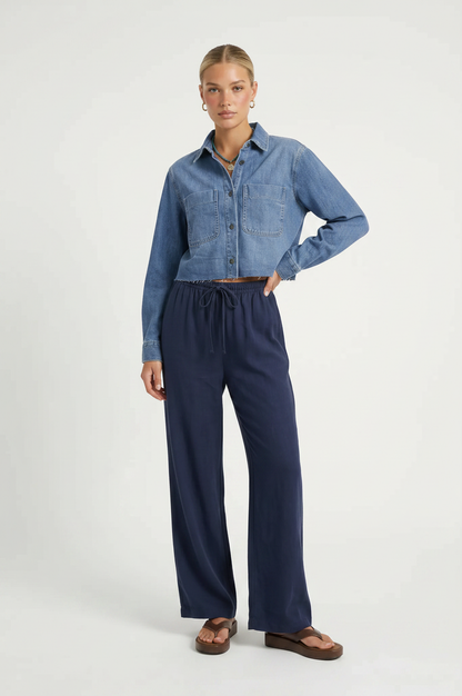Medium Wash Denim Button Front