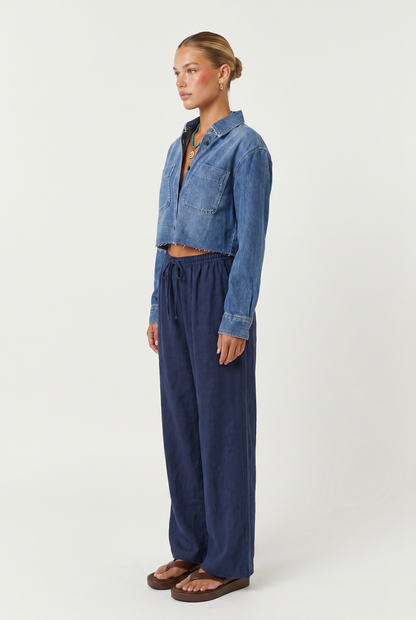 Medium Wash Denim Button Front