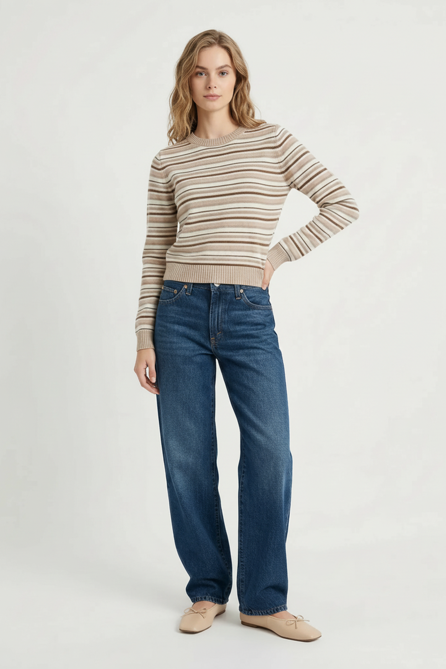 Meli Striped Crew Neck Sweater